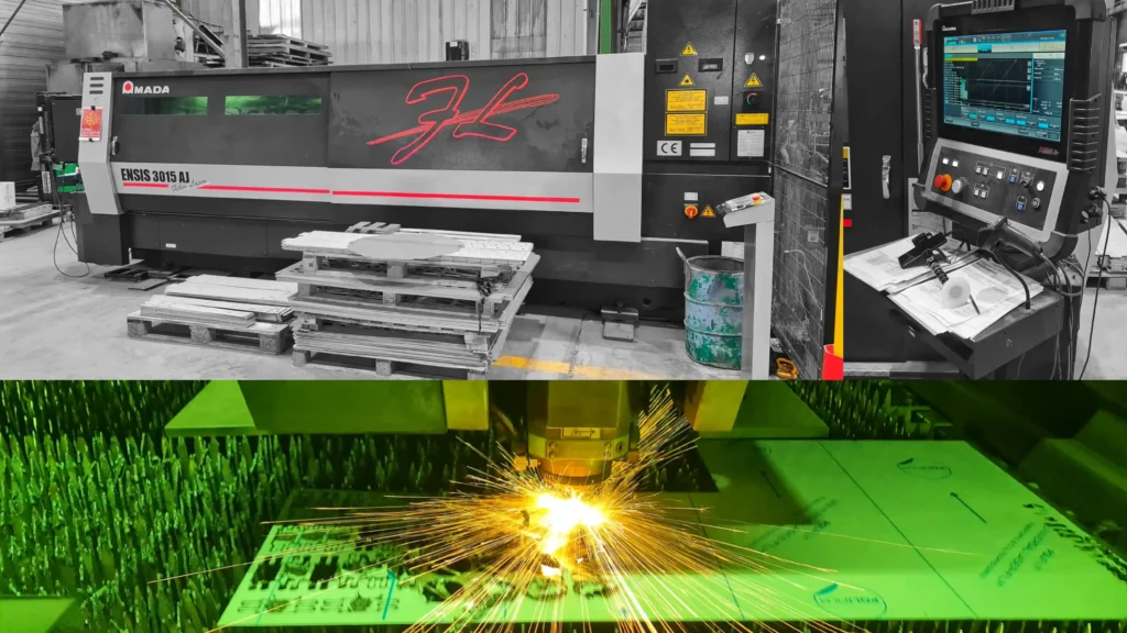 machine de découpe laser de l'entreprise Gérard à Cambieure dans l'Aude en France