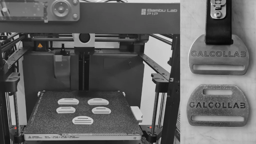impression 3d avec imprimante fdm bambu lab p1p, pour réaliser des prototypes d'accessoires de sacs Galcollab