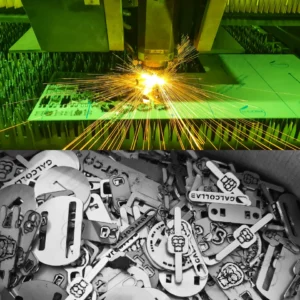 article découpe au laser d'accessoires de maroquinerie pour l'atelier galcollab