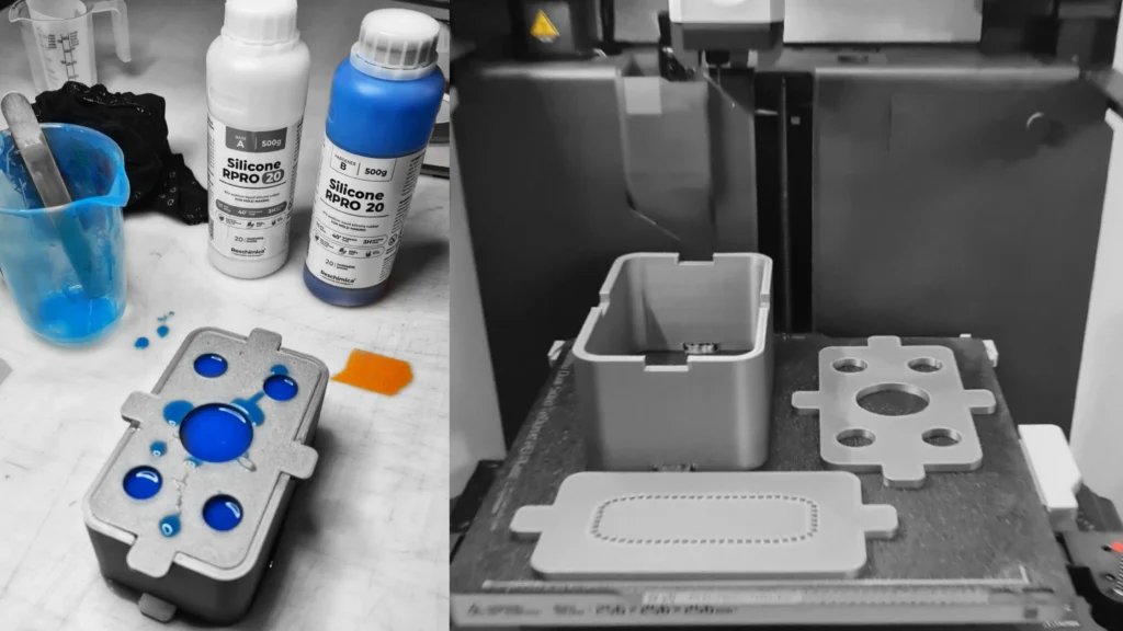 Réalisation de moules de coulée pour duplicata en silicone, afin d’y couler de la résine époxy