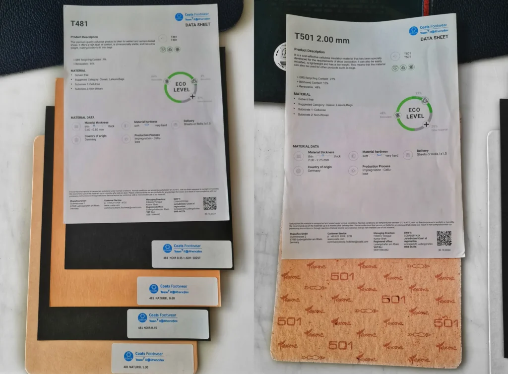 gamme texon du catalogue rhenoflex et coats footwear