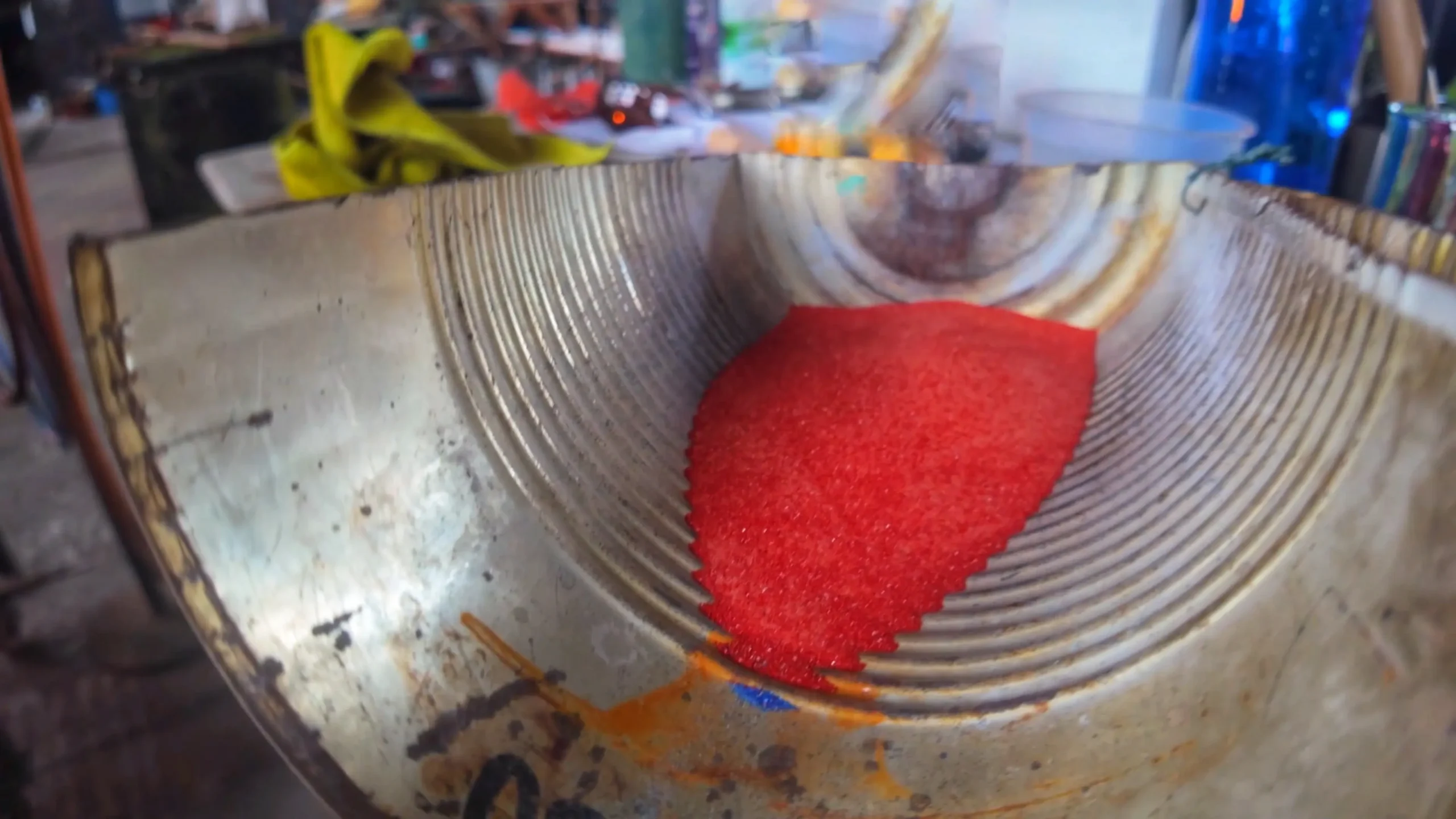 poudre de verre colorée